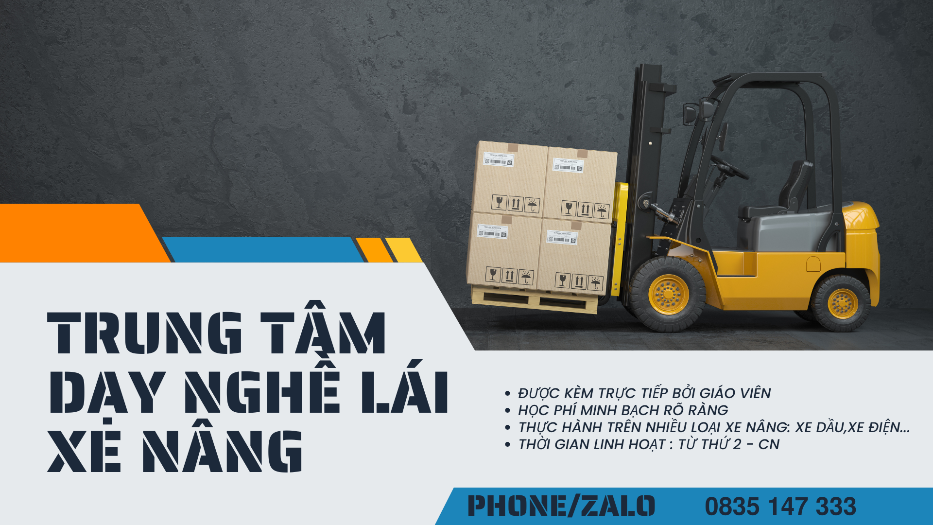 TUYỂN SINH HỌC LÁI XE NÂNG HÀNG